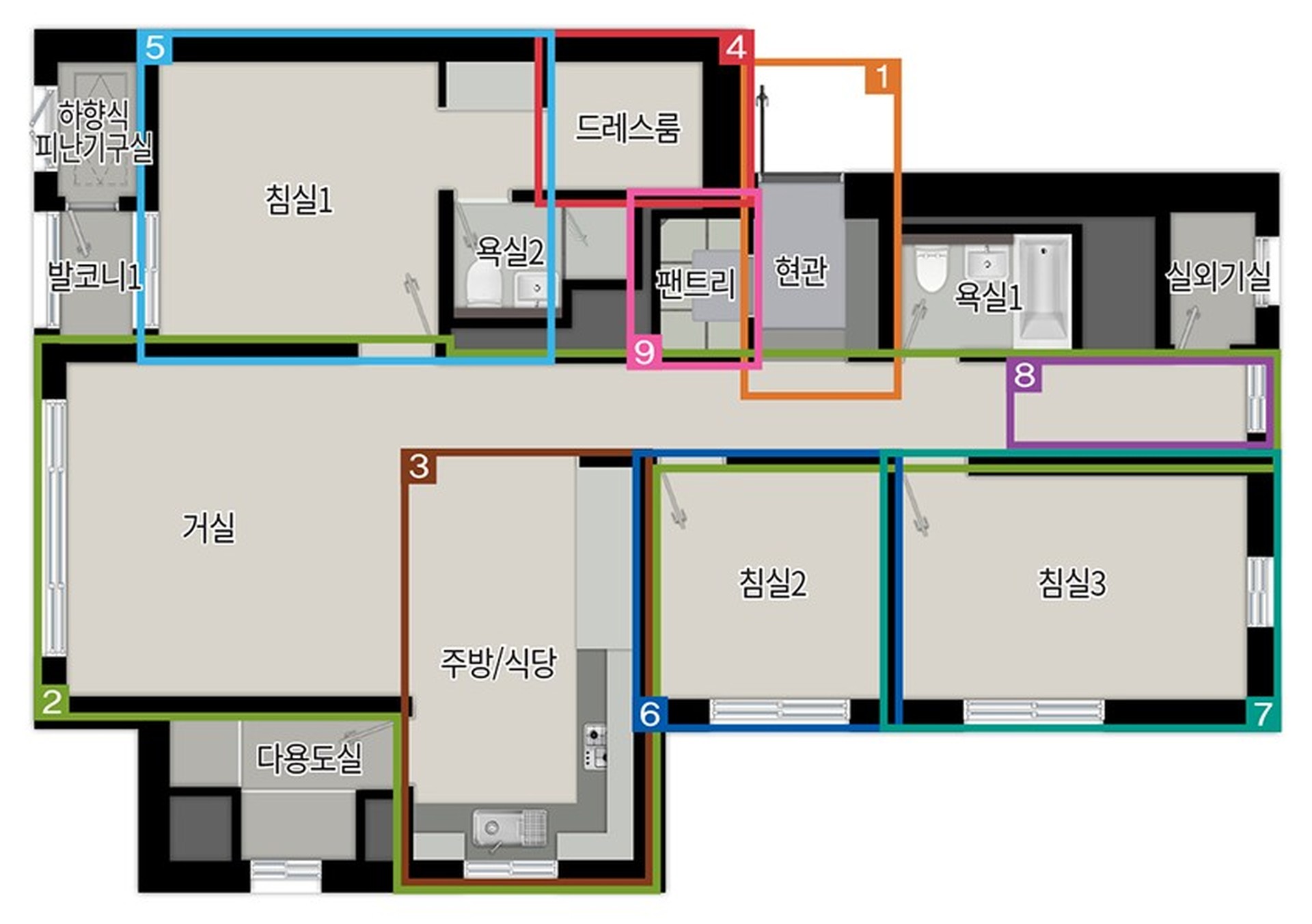 달서 푸르지오 시그니처 84B 타입 평면도